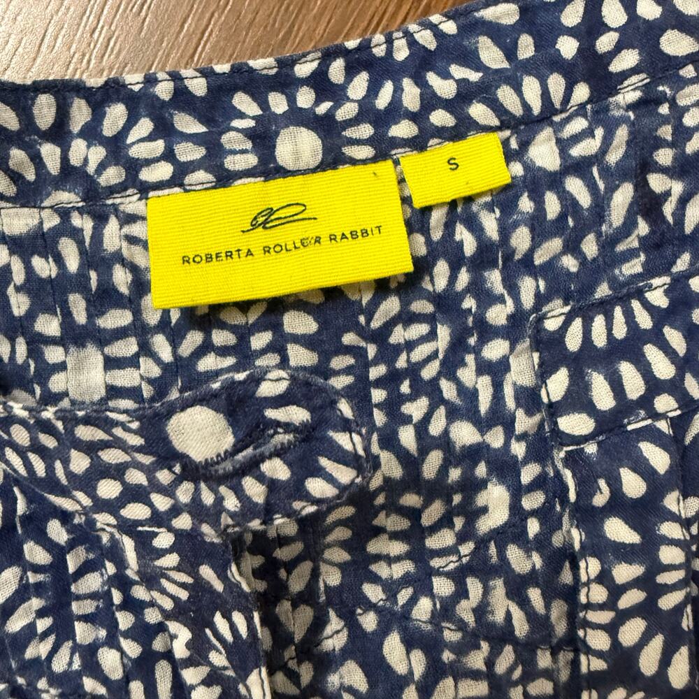 Roberta Roller Rabbit Floral Cotton Pajama Dress Blue White Boho Comfort Sz S - Picture 3 of 6